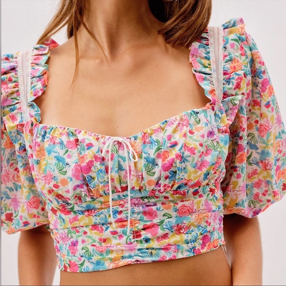 NWT For Love and Lemons Claude Crop Top Size L